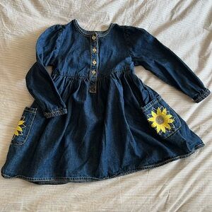 BOGO NWOT Kaisely denim sunflower dress 2T
